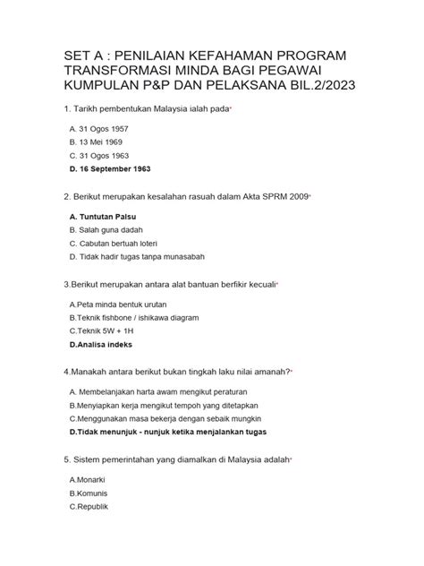 Contoh Soalan Objektif Ptm Image