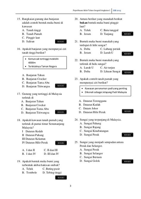 Soalan Objektif Geografi Tingkatan 1 Kssm Image